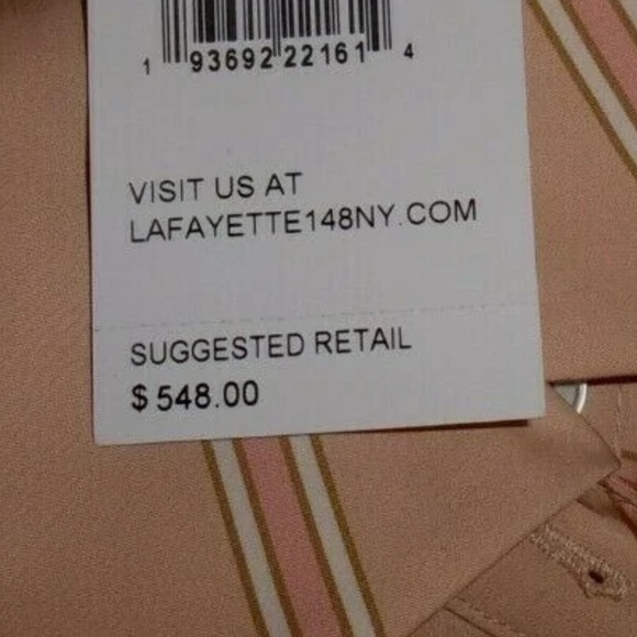 Lafayette 148 New York Pale Pink Striped Midi Shirt Dress summer dress - Picture 12 of 12